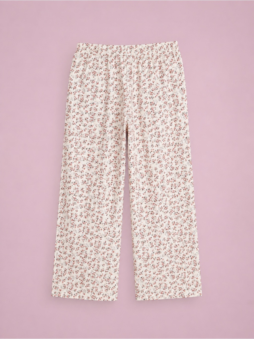 Better Together🌸~🌸 100% Cotton,Floral Wide-Leg Lounge Pants - Ivory Floral